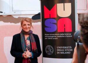 la prof. Cristina Cattaneo all’inaugurazione del MUSA