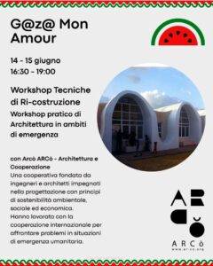 Locandina Gaza mon amour - Workshop tecniche di ricostruzione